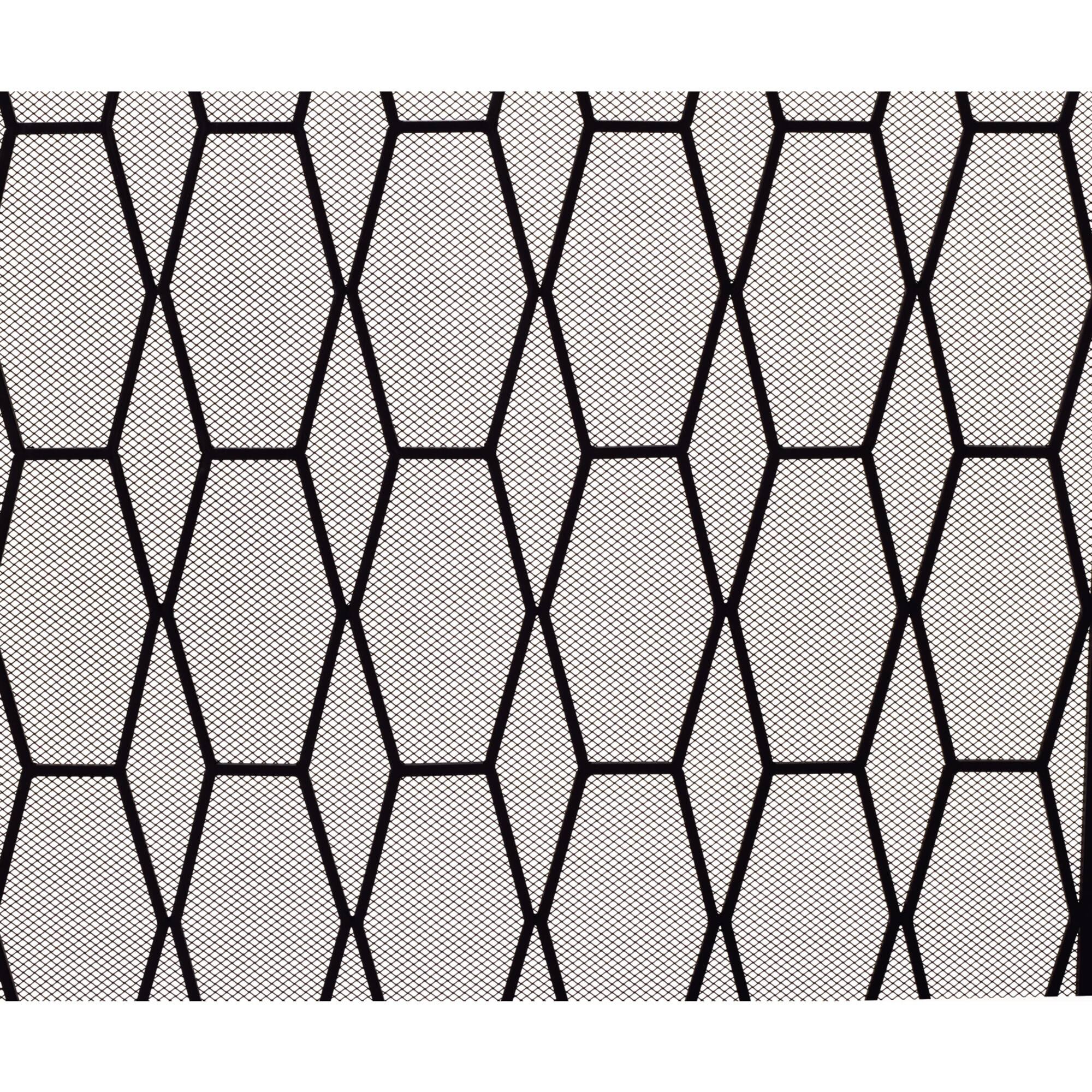 Black Metal Contemporary Fireplace Screen, 31" x 51" x 1"
